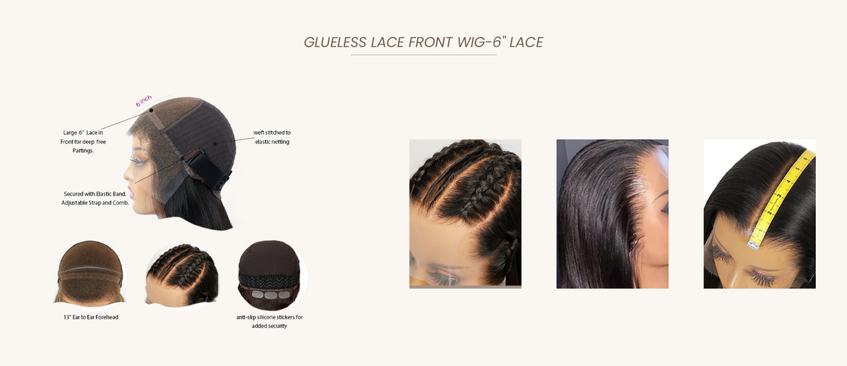 Close-up example of a natural-looking GlamWigs HD lace front hairline