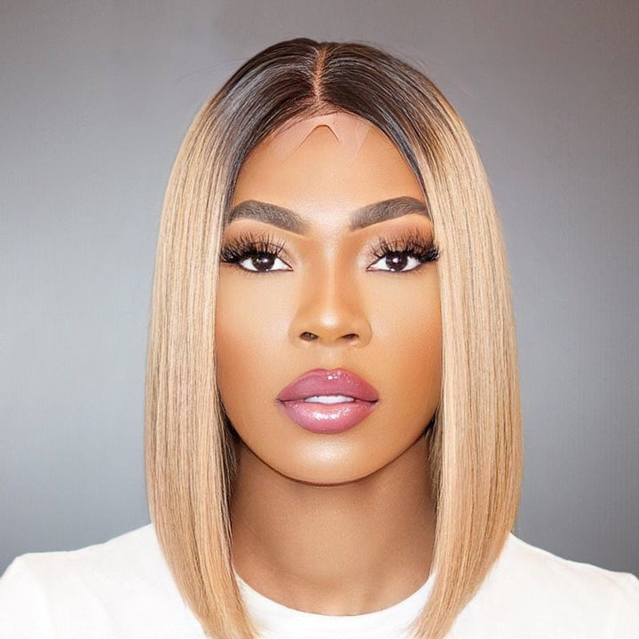 Jenny - Chestnut Brown Ombre Closure Wig – HD Lace Wig by Glamwigs Inc.