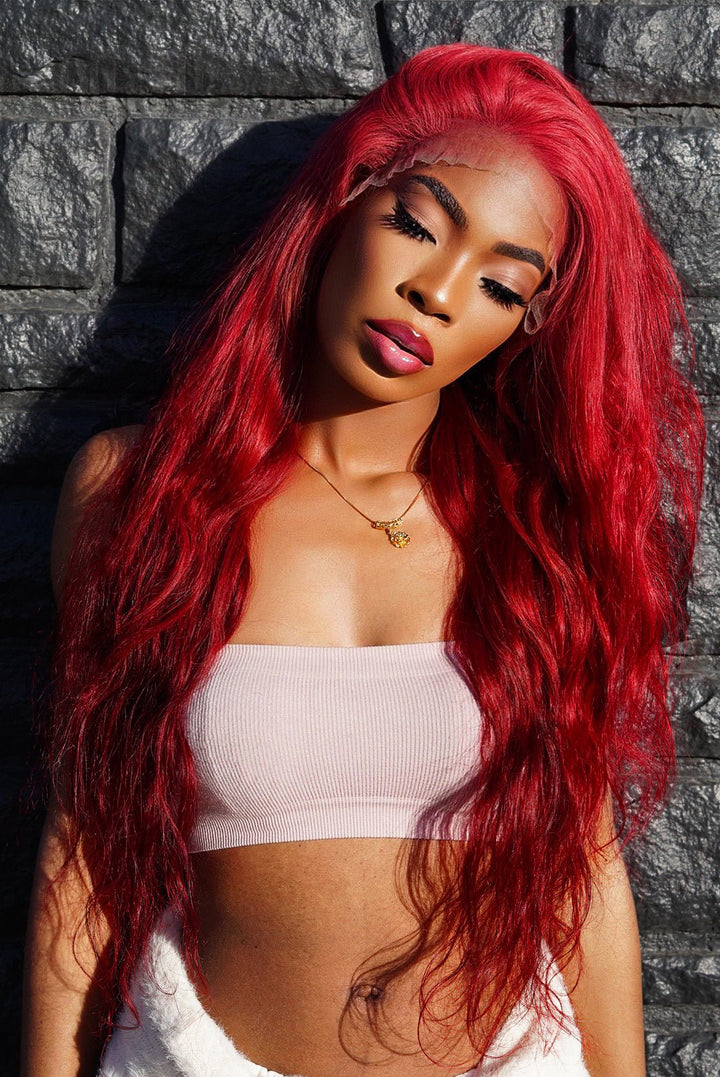 Mishka - Burgundy Red HD Lace Frontal Unit – HD Lace Wig by Glamwigs Inc.