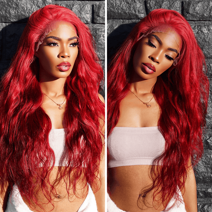 Mishka - Burgundy Red HD Lace Frontal Unit – HD Lace Wig by Glamwigs Inc.