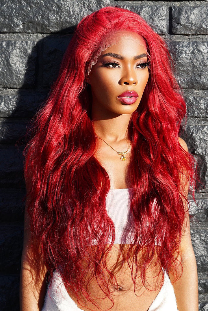 Mishka - Burgundy Red HD Lace Frontal Unit – HD Lace Wig by Glamwigs Inc.